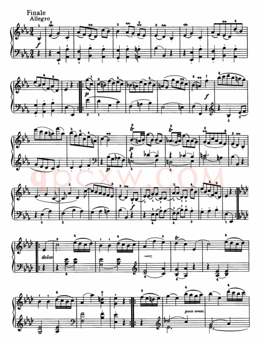 海顿 钢琴奏鸣曲 Hob XVI 38 in E-flat major