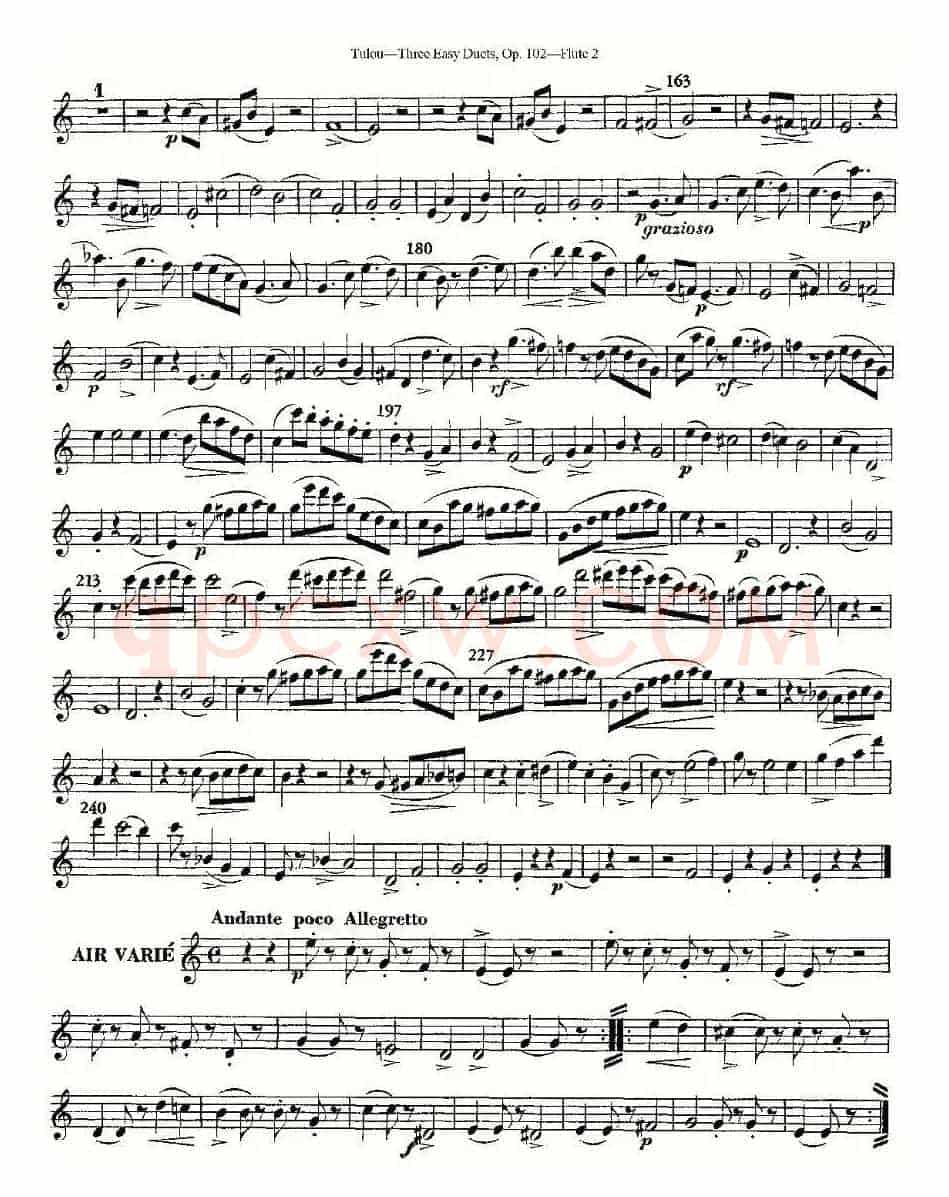 Three Easy Duets,Op.102 之第二长笛（三首简易重奏曲作品102号）