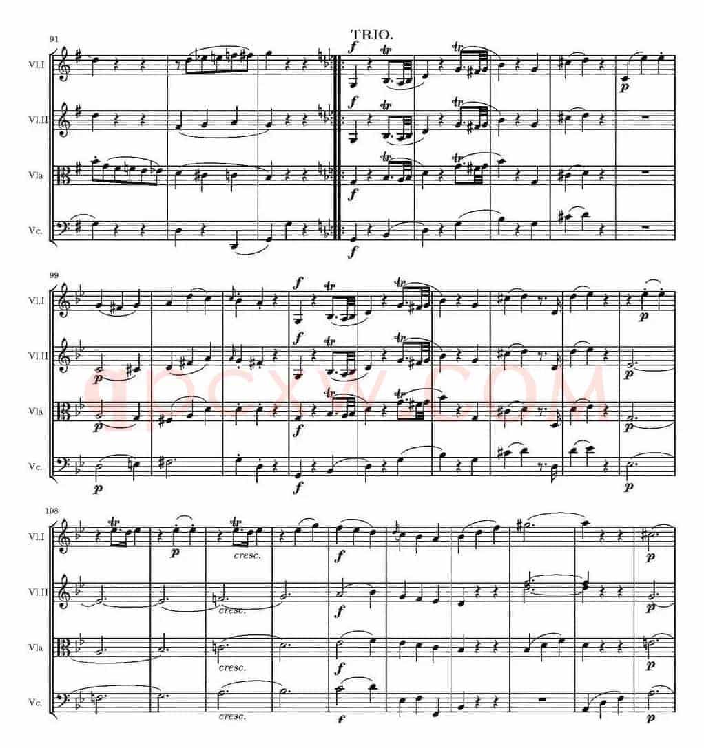 String Quartet KV.387（G大调弦乐四重奏）