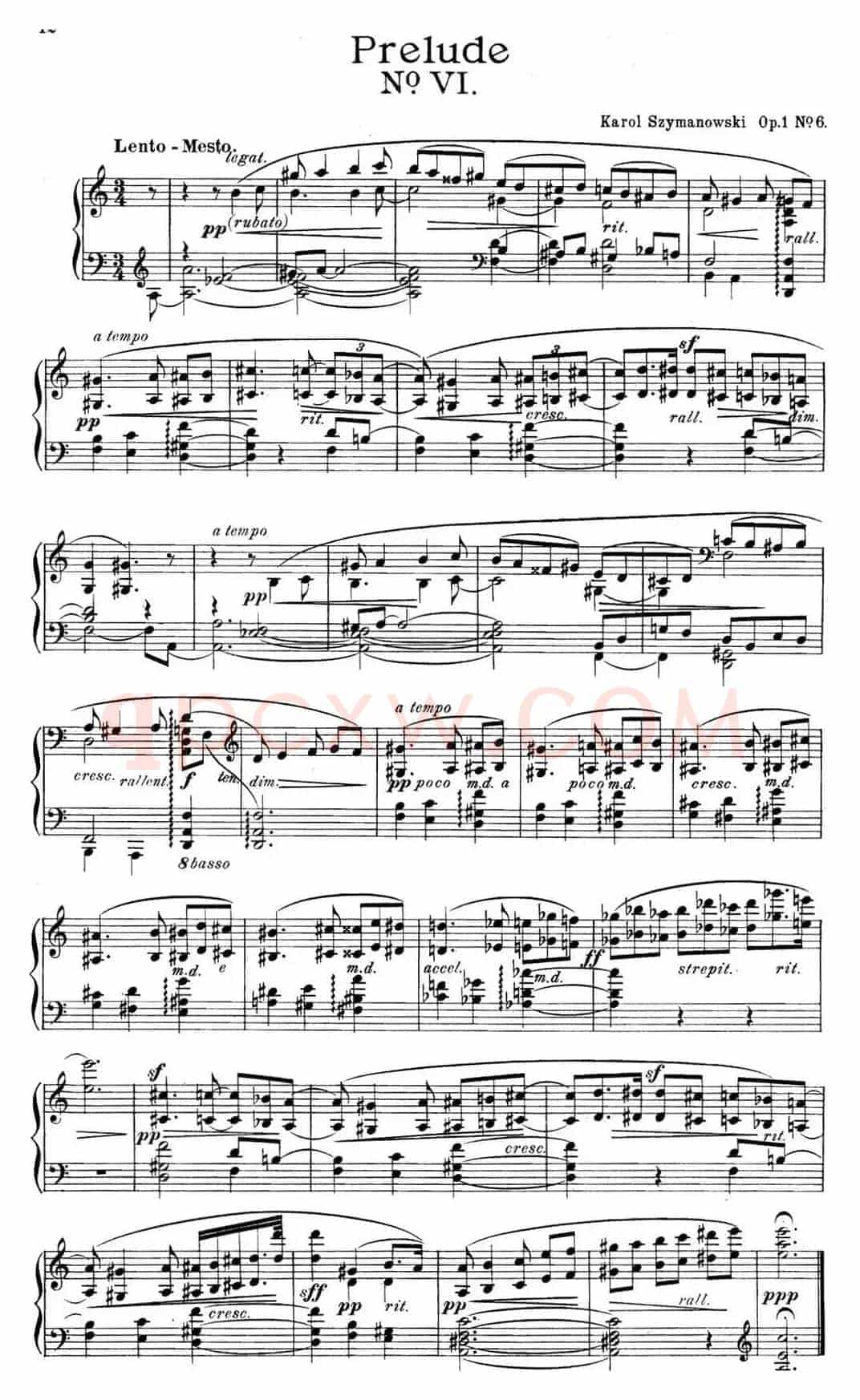 希曼诺夫斯基 9首钢琴前奏曲 Op.1 No.6