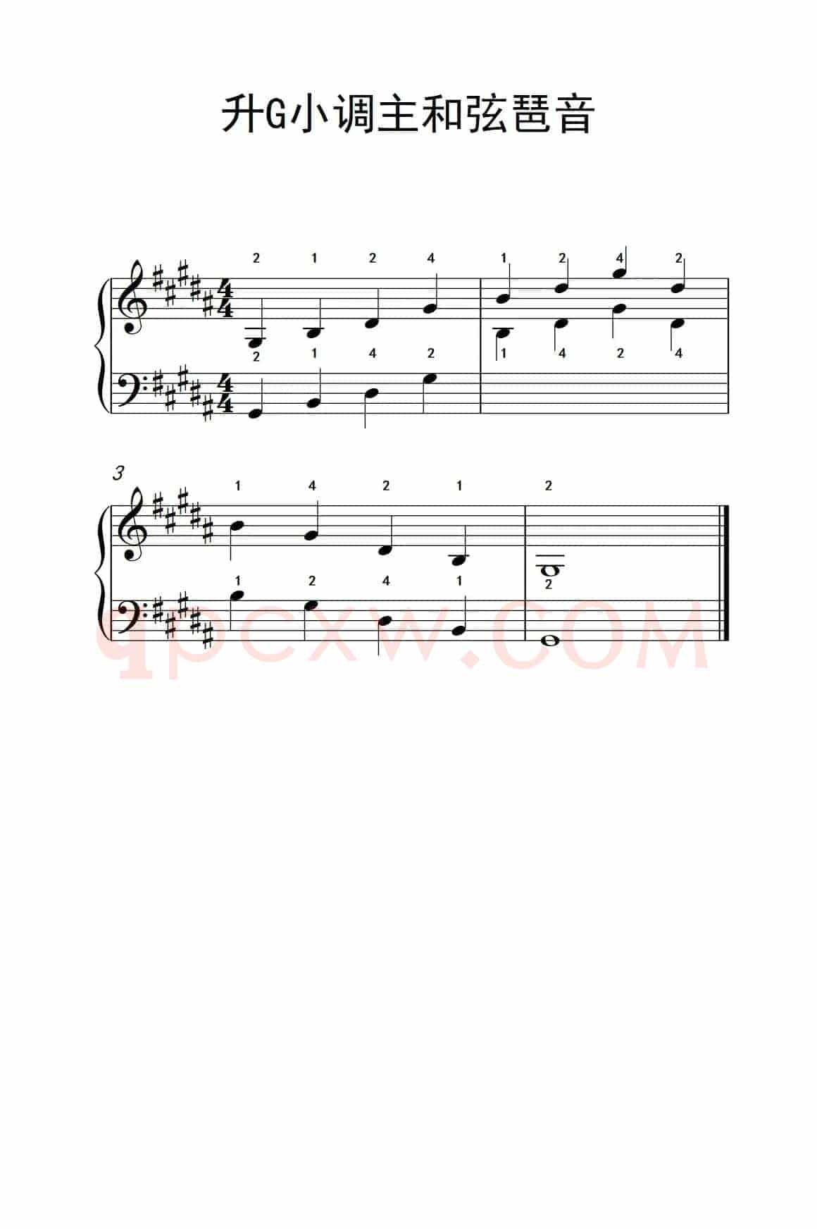 升G小调主和弦琶音（孩子们的钢琴音阶、和弦与琶音 2）