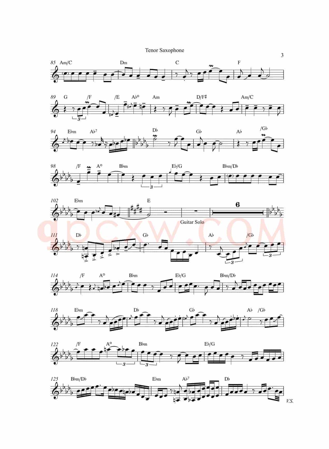 Nothing‘s Gonna Change My Love Fou Your（次中音萨克斯）