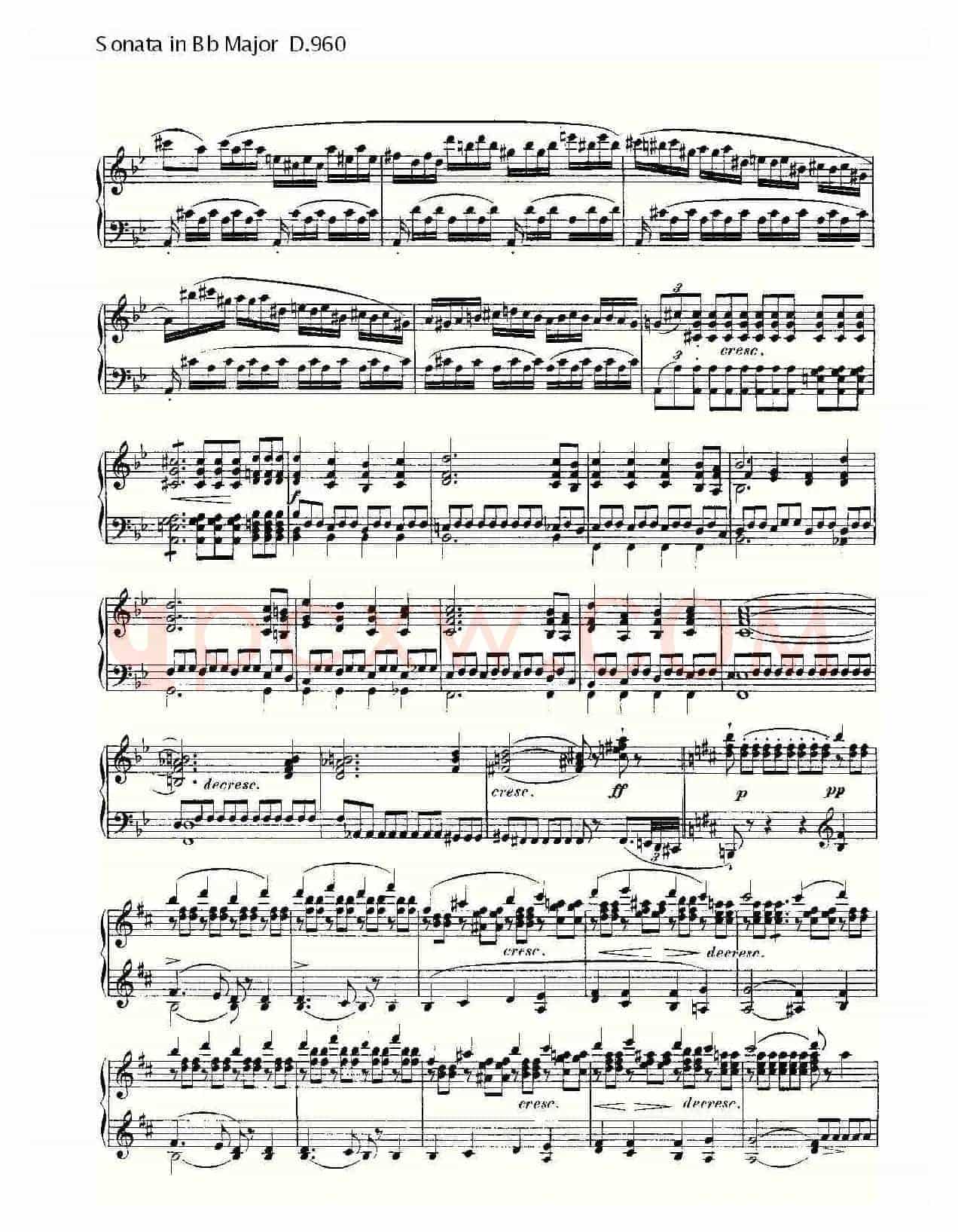 Sonata in Bb Major D.960(Bb大调奏鸣曲 D.960)
