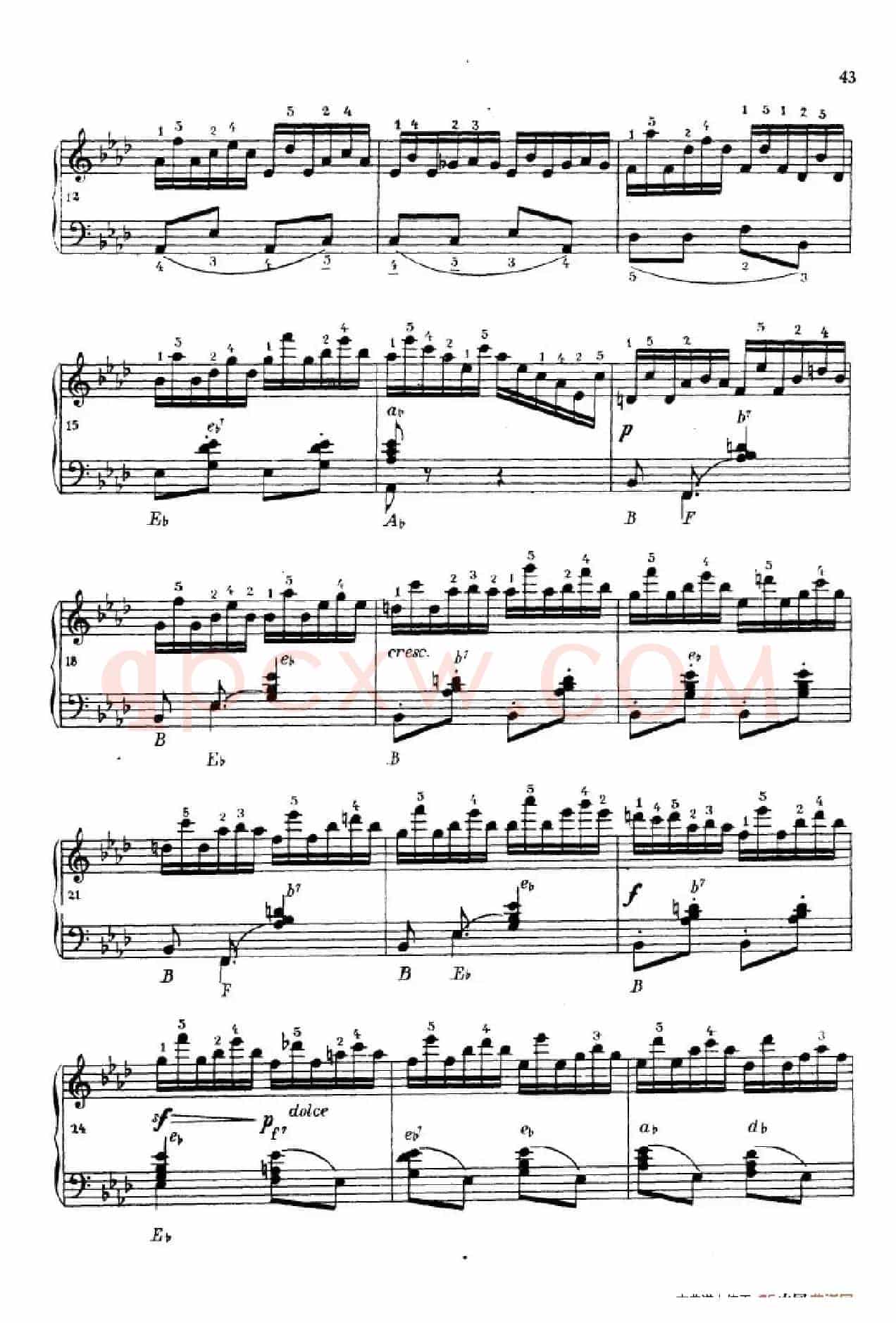 《车尔尼手风琴练习曲集》第Ⅳ册（第8首）