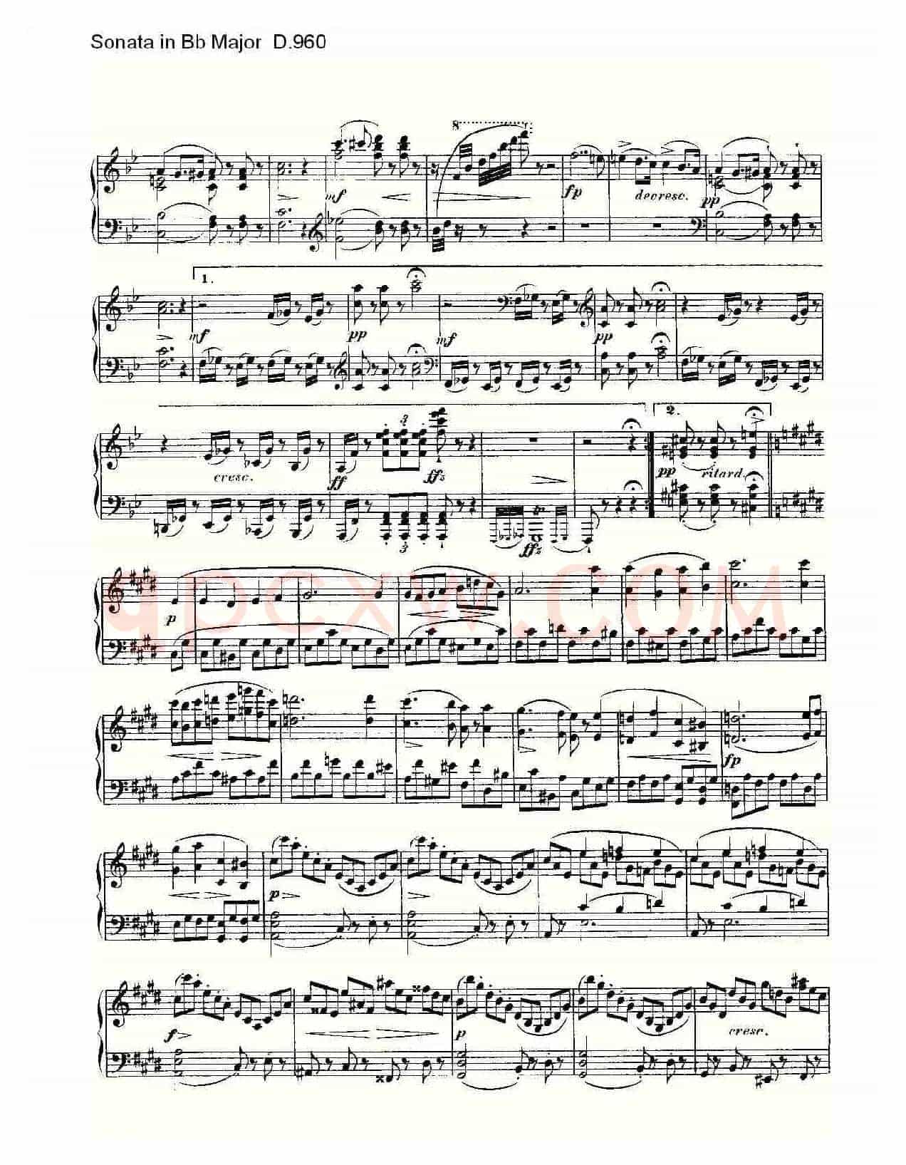 Sonata in Bb Major D.960(Bb大调奏鸣曲 D.960)
