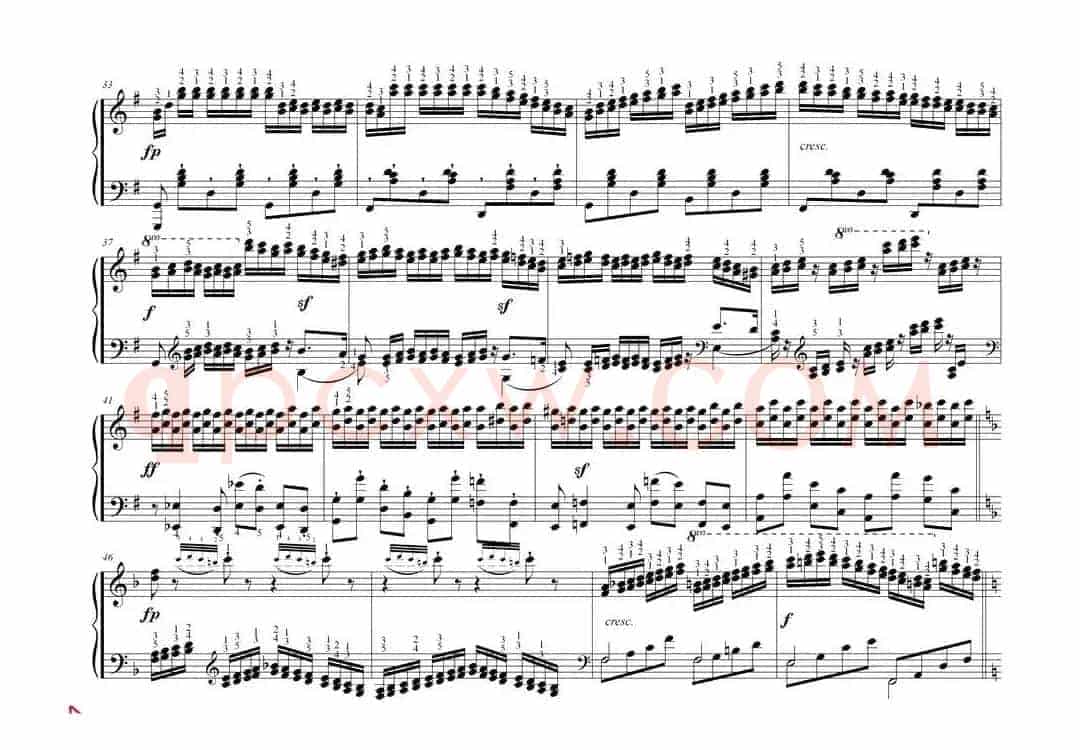 车尔尼大的三度音阶与双音经过句练习 作品245号