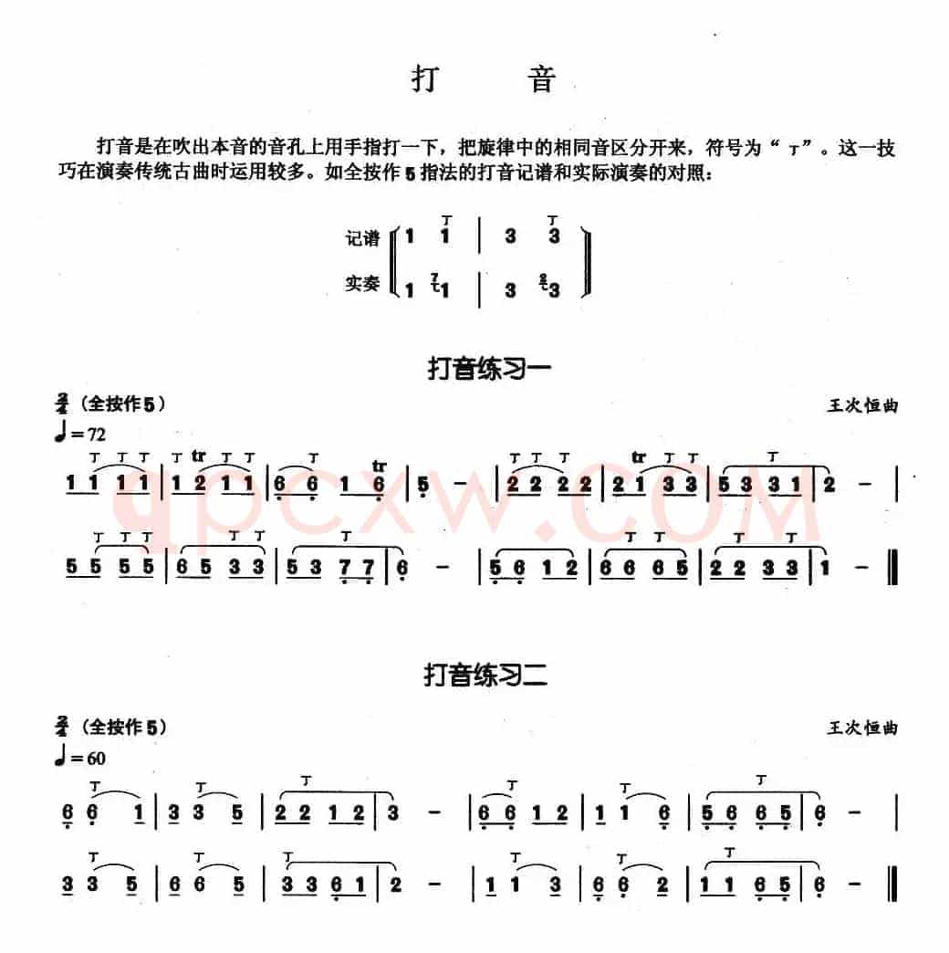 葫芦丝基本技巧练习曲——打音