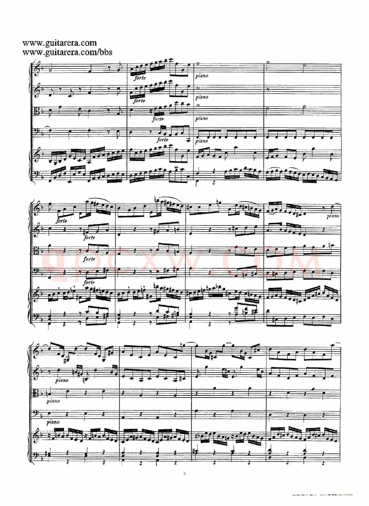 d小调第一号古钢琴协奏曲 BWV 1052(总谱)