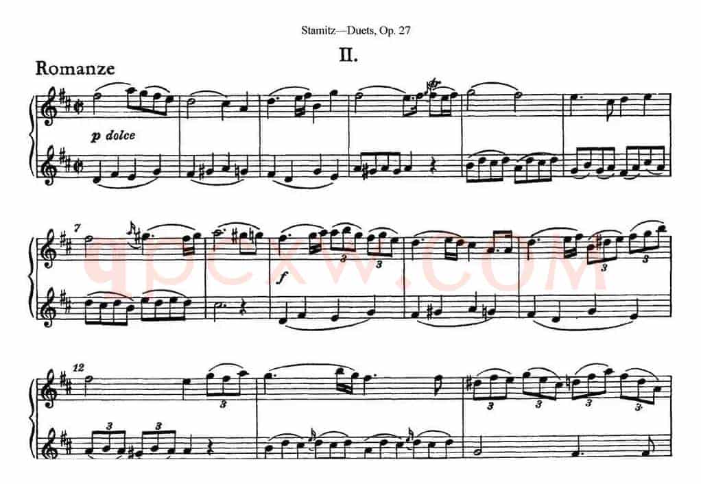 斯塔米茨二重奏长笛练习曲Op.27（No.2）