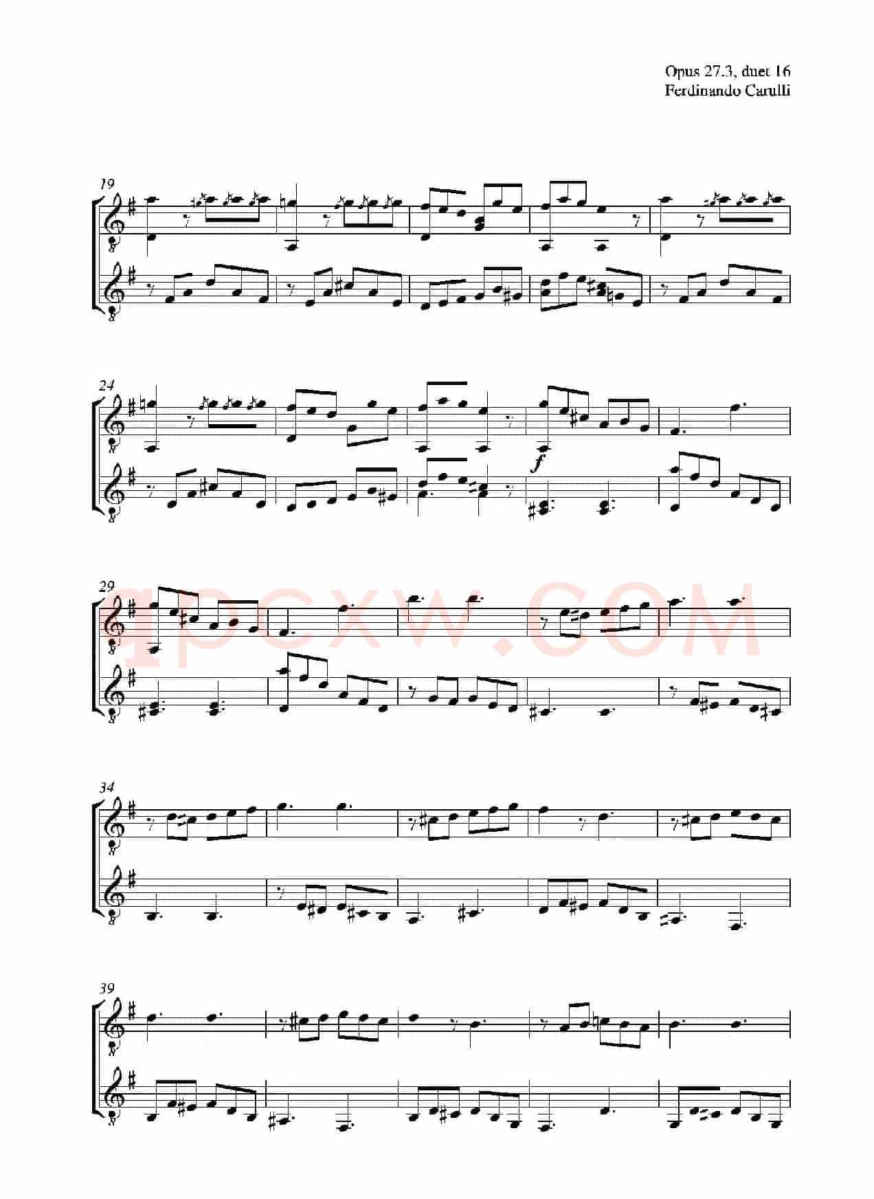 Metodo Completo Op.27-3（古典吉他二重奏练习·16）