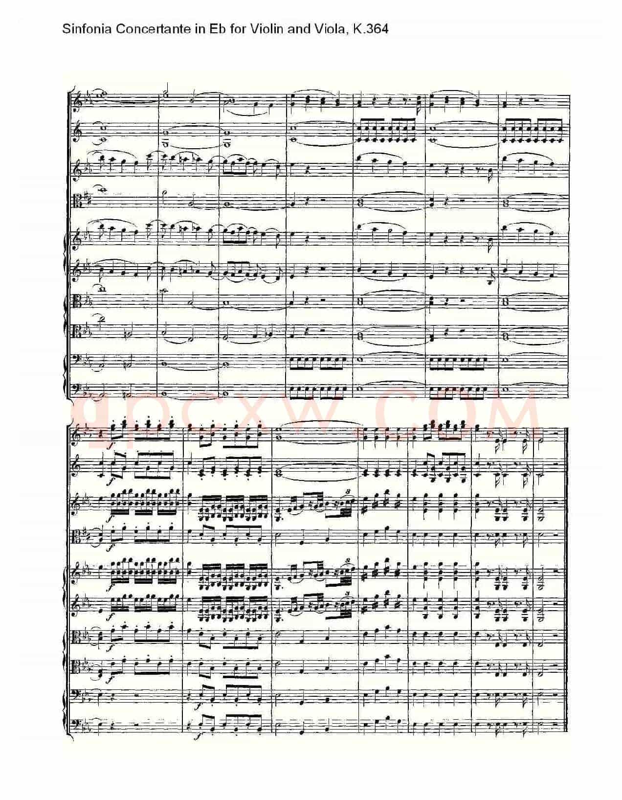 Eb调小提琴与中提琴炫技序曲, K.364(一)