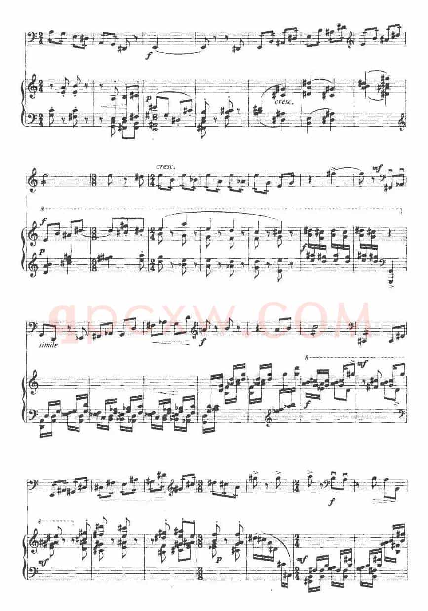 奏鸣曲第二乐章（大提琴+钢琴）