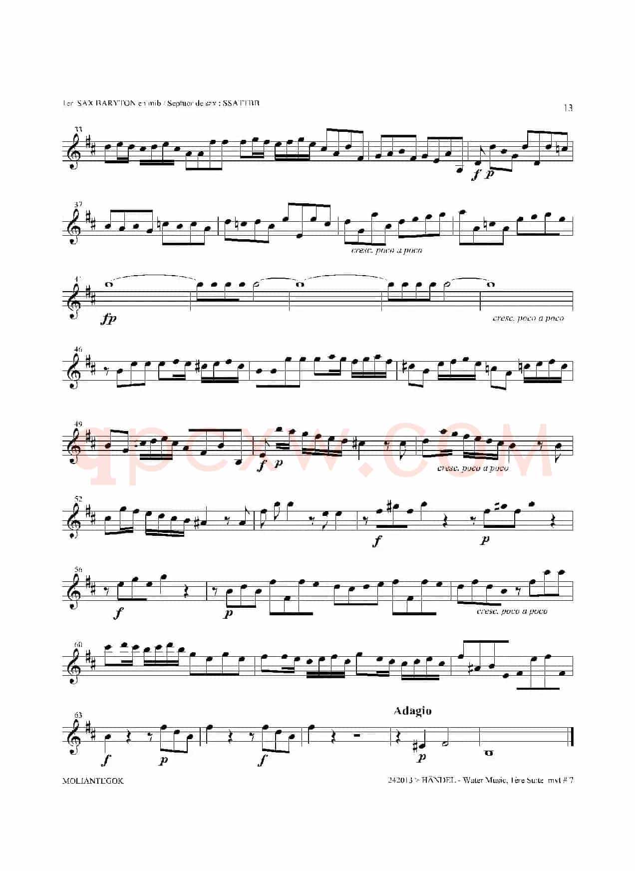 Water Music（HWV.348 No.1）（第一上低音萨克斯）