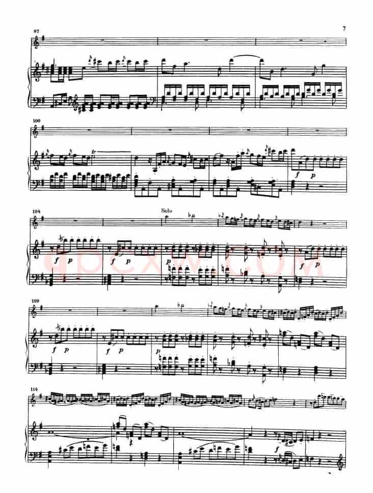 第三协奏曲第一乐章 G大调 Op.216（小提琴和钢琴）