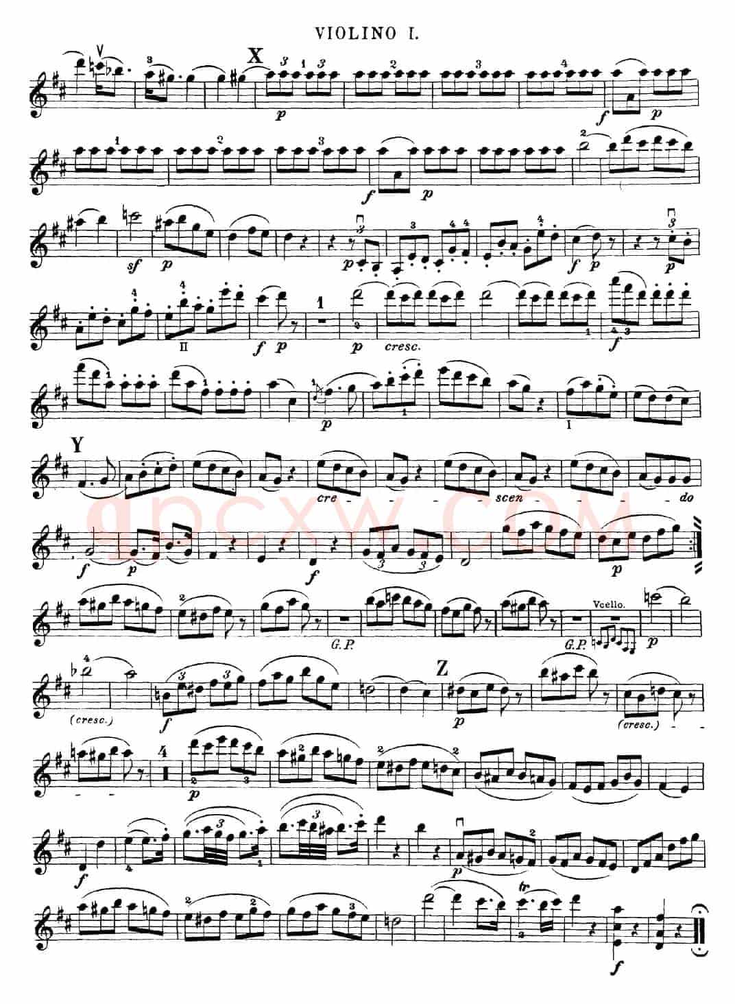 Mozart《Quartet No.20 in D Major,K.499》（Violin 1分谱）