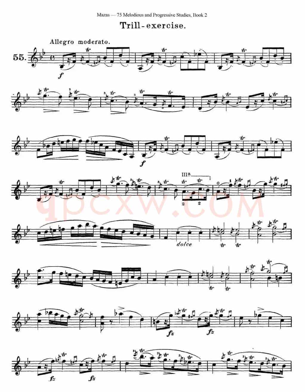 马扎斯小提琴练习曲 Op.36 第二册 华丽练习曲（55）