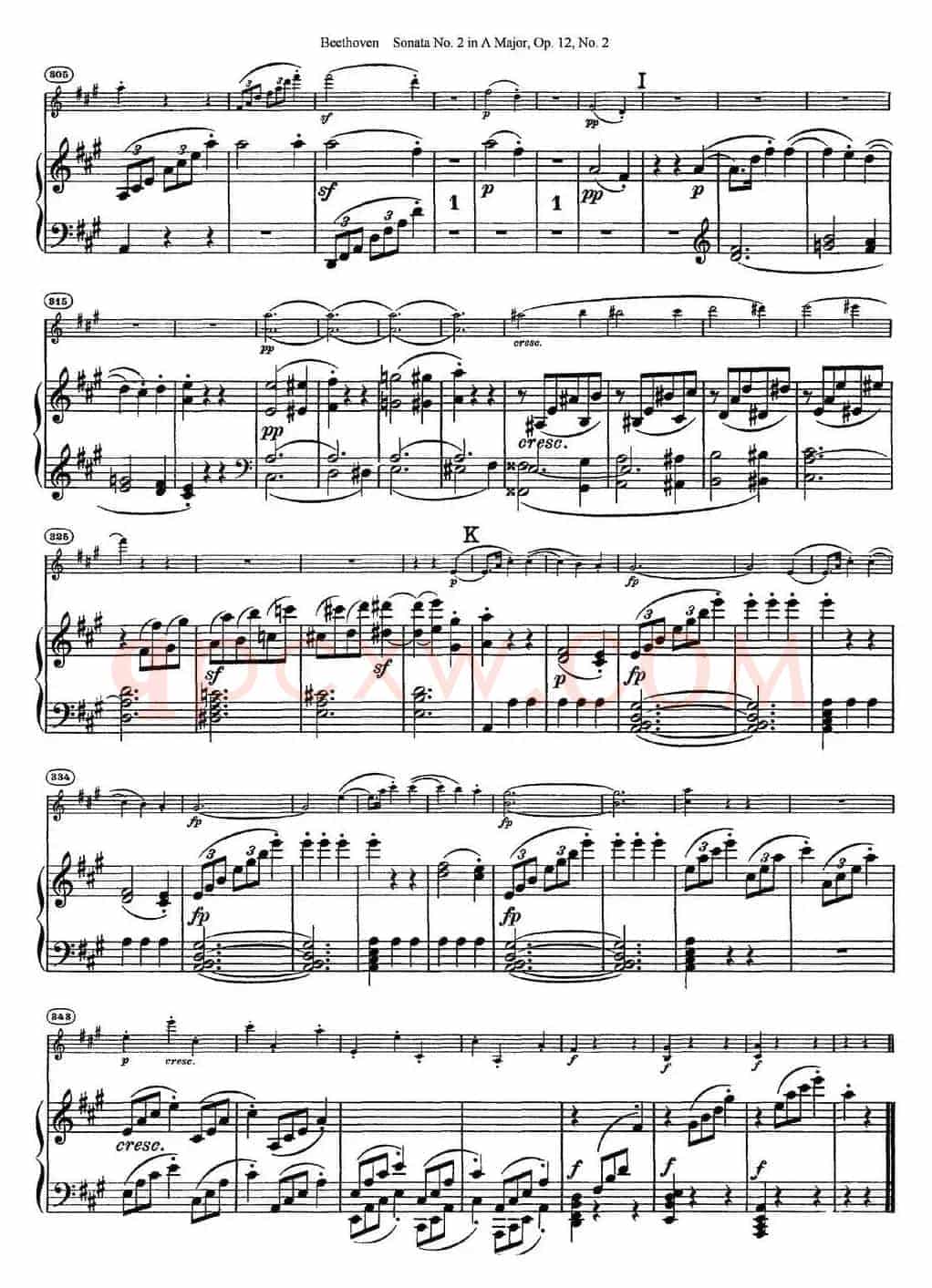 Violin Sonata No.2 in A Major Op.12 No.2（小提琴+钢琴伴奏）