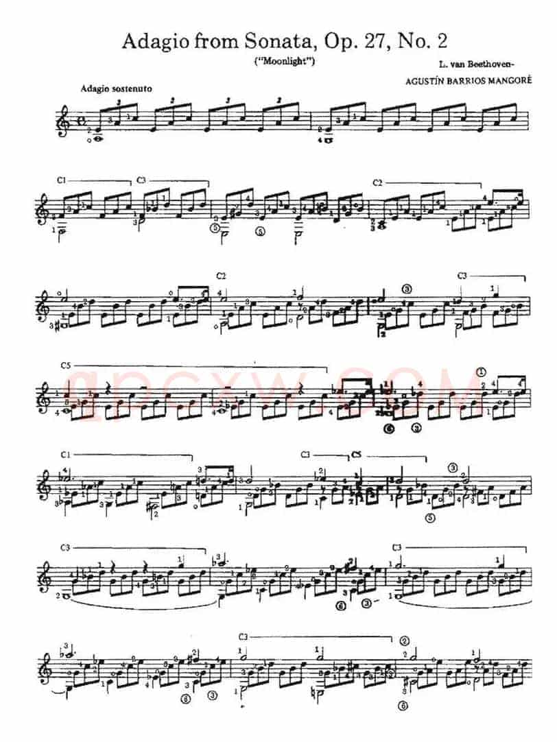 Adagio from SonataOp.27No.2(古典吉他)
