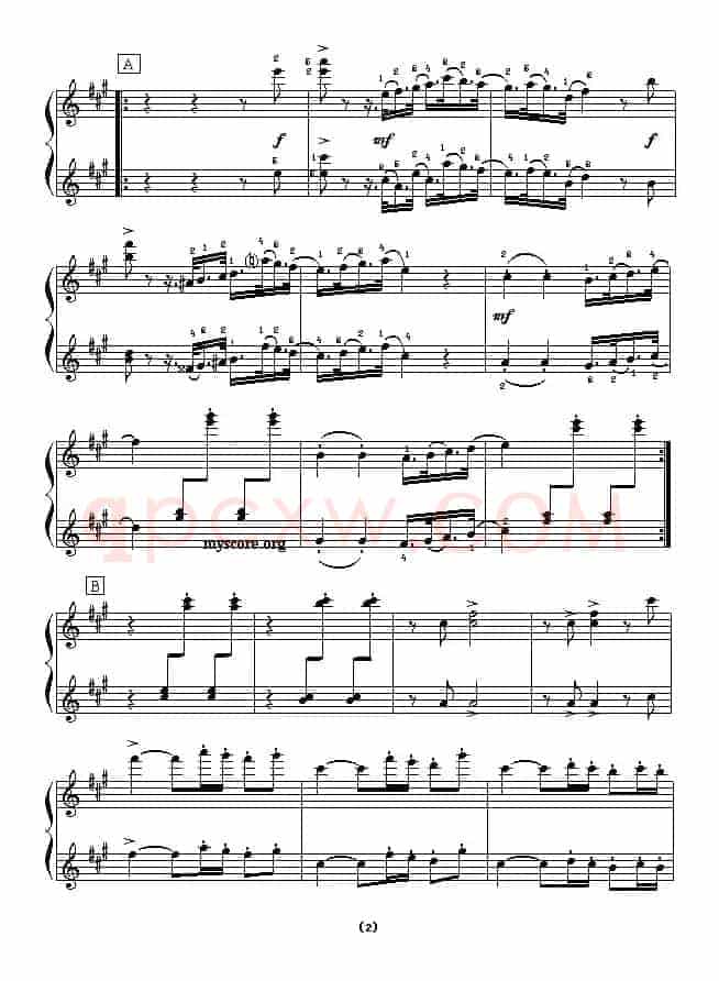 西班牙舞曲（四手联弹之二）