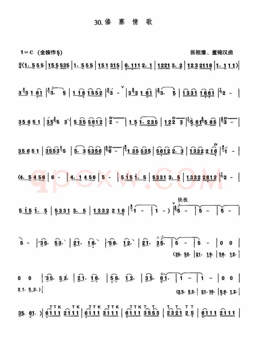 傣寨情歌（张祖豫、董锦汉作曲版）