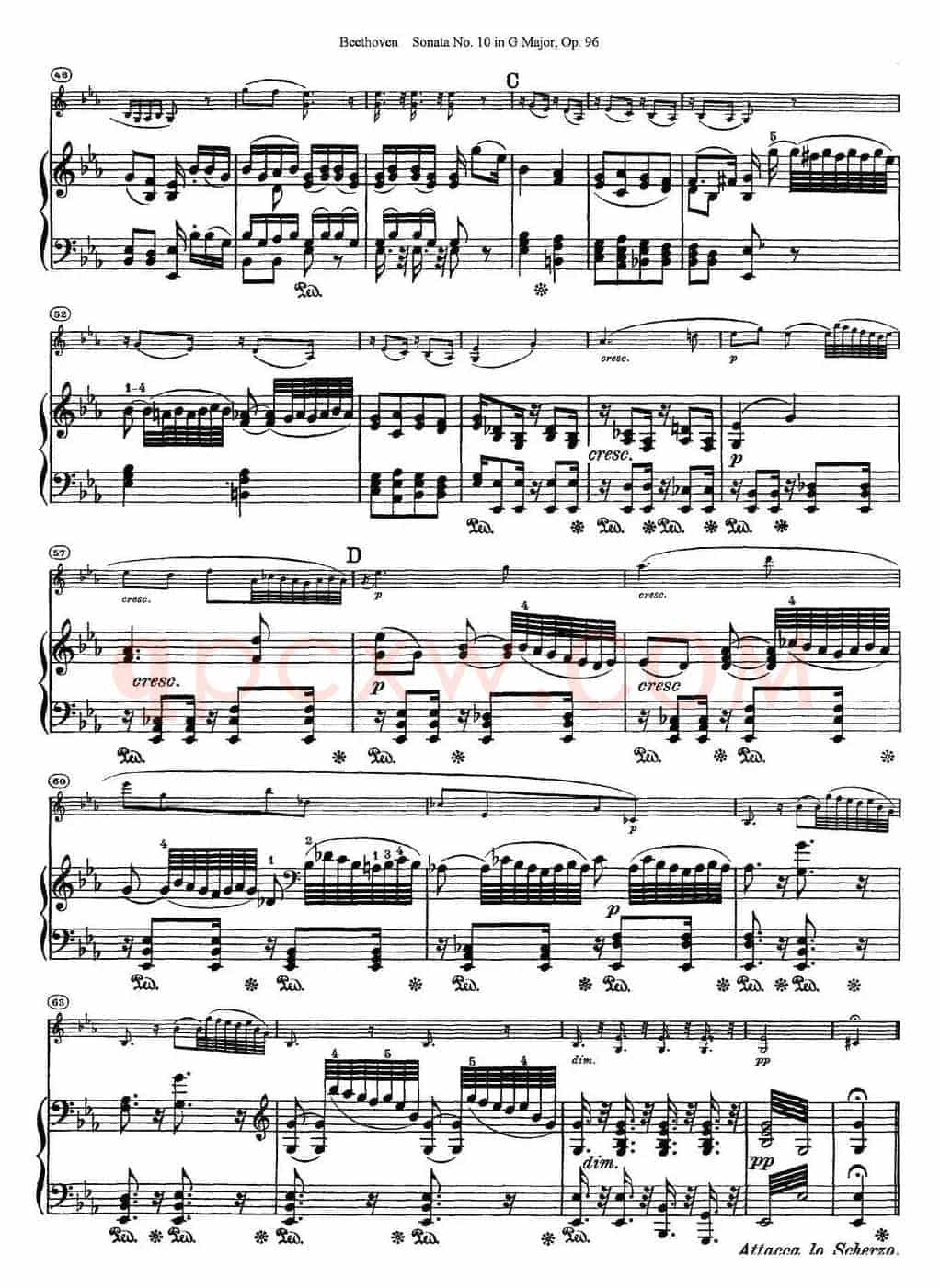 Violin Sonata No.10 in G Major Op.96（小提琴+钢琴伴奏）