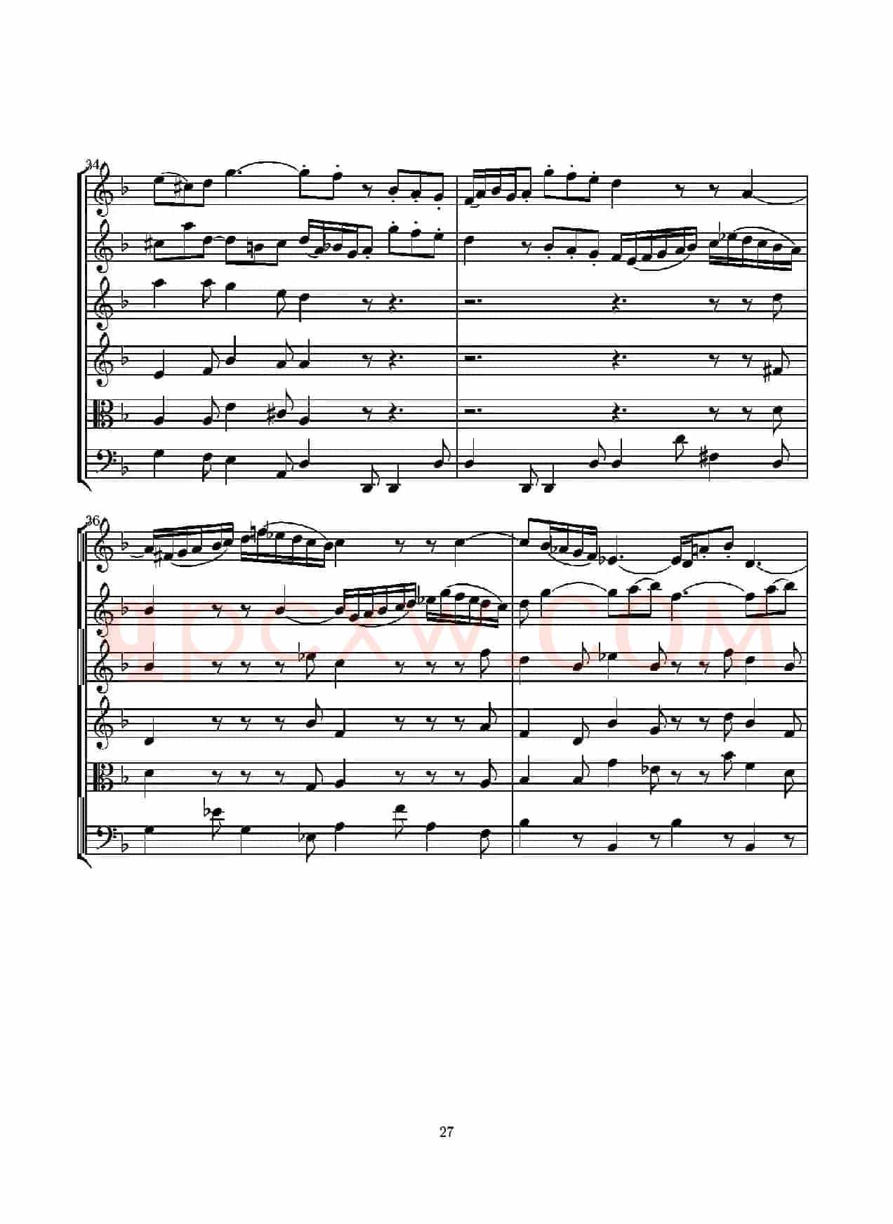 D小调无伴奏协奏曲（总谱）
