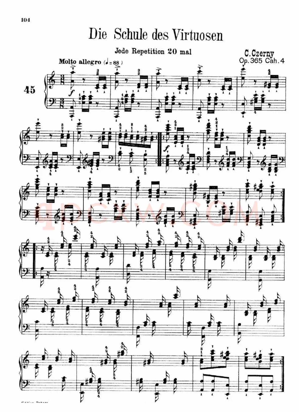 School of the Virtuoso Op.365(60首钢琴高级练习曲·45)