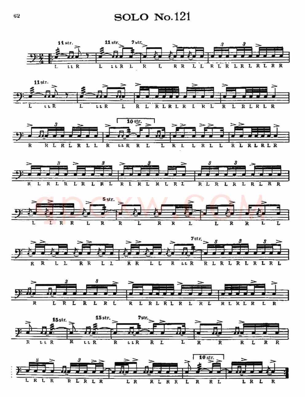 美国军鼓 SOLO No.121-125（爵士鼓谱）