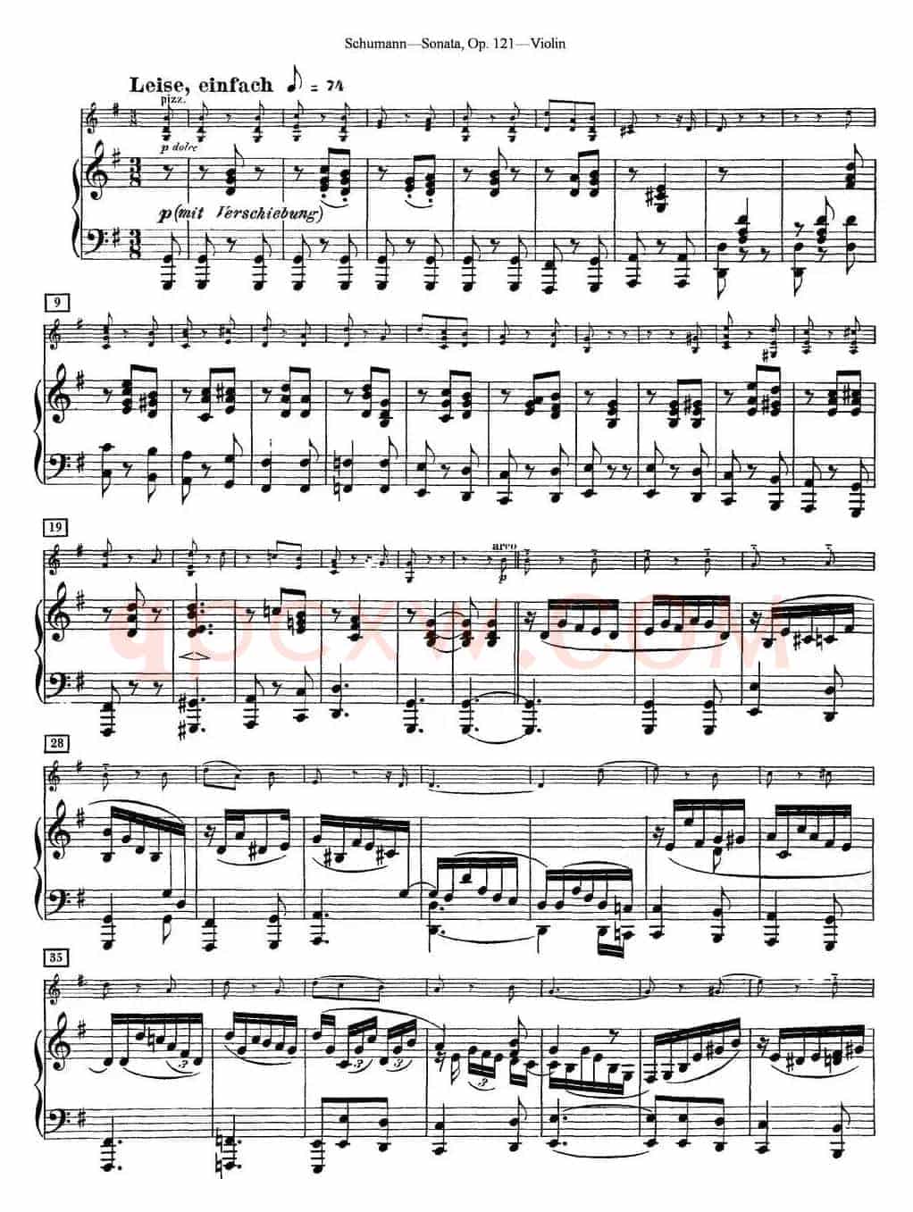 Violin Sonata Op.121（小提琴+钢琴伴奏）