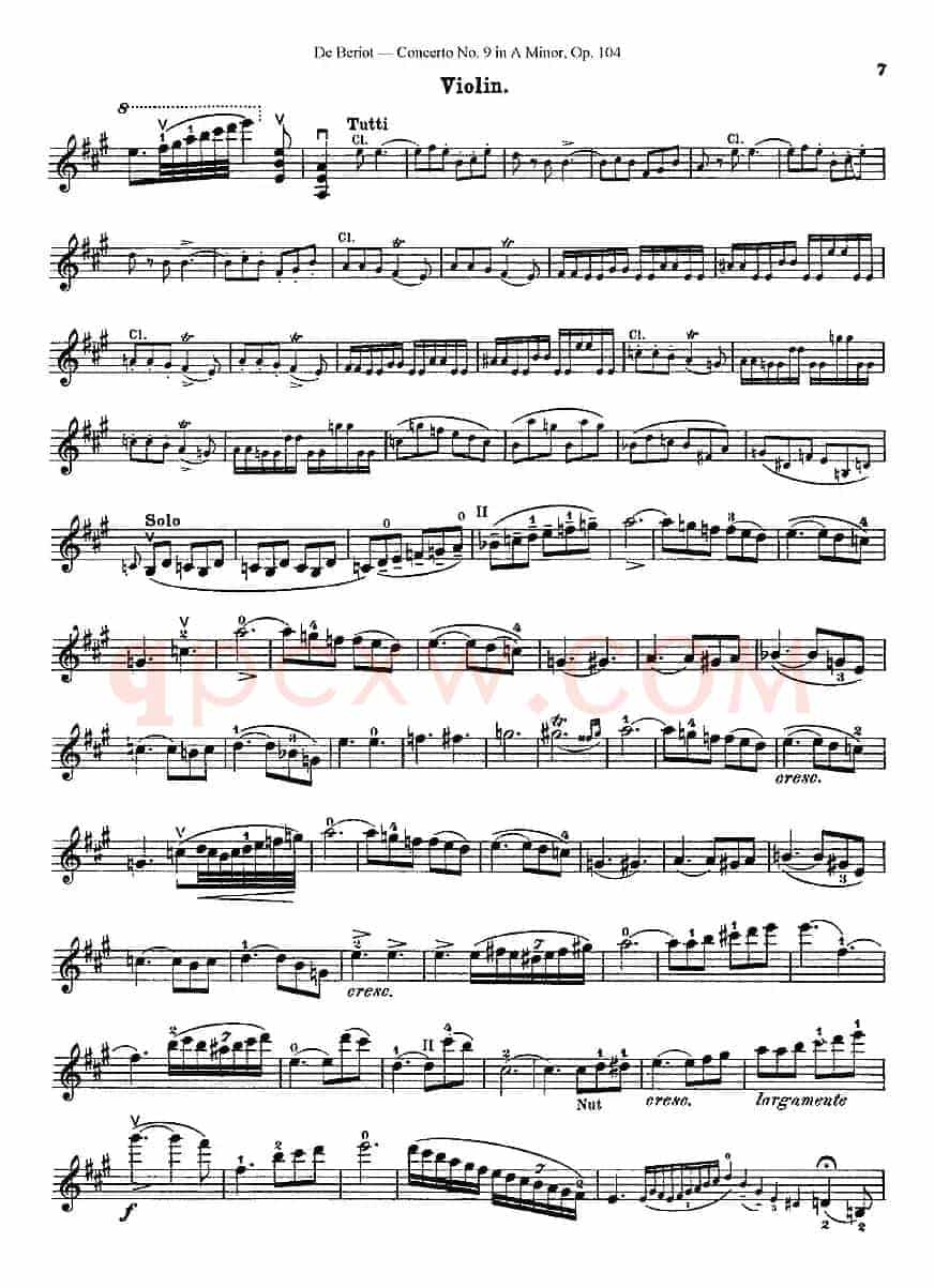 Beriot《Concerto No.9 in A Minor》Op.104（贝里奥《A小调第九小提琴协奏曲》Op.104）