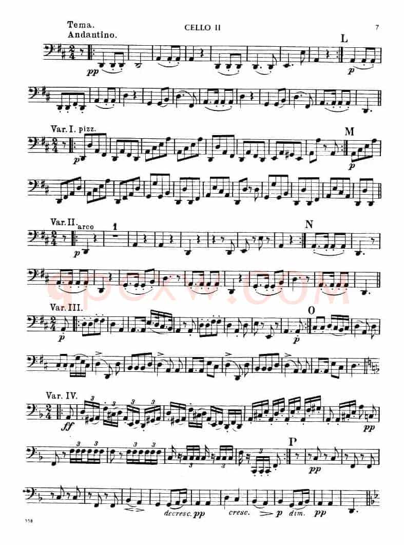 TROUT QUINTET（鳟鱼五重奏）（第二大提琴分谱）