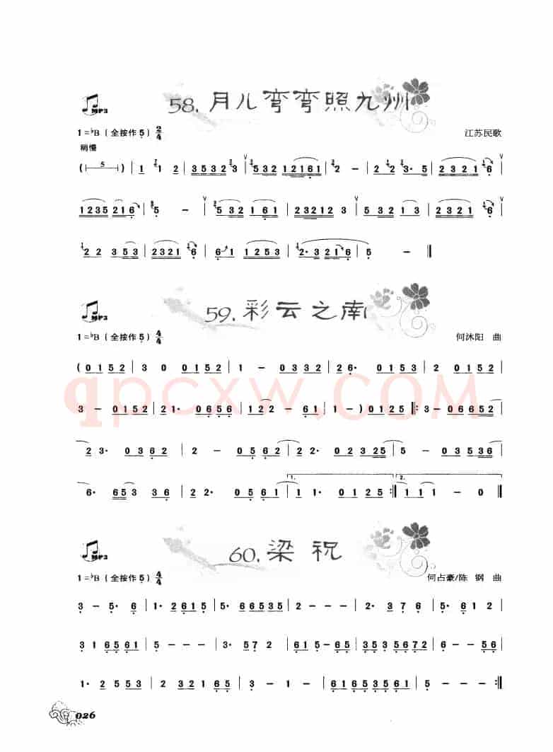 葫芦丝曲精选：月儿弯弯照九州 彩云之南 梁祝