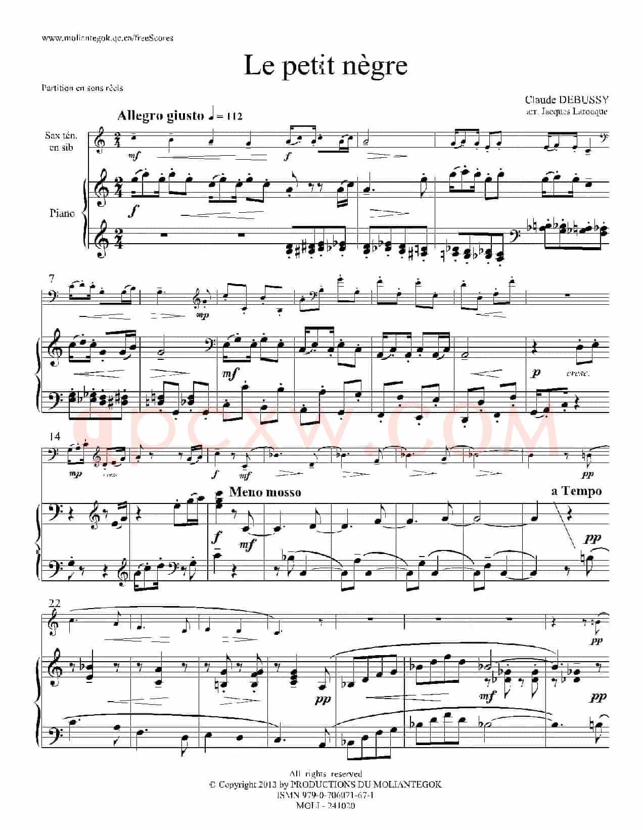 小黑人（次中音萨克斯+钢琴伴奏）