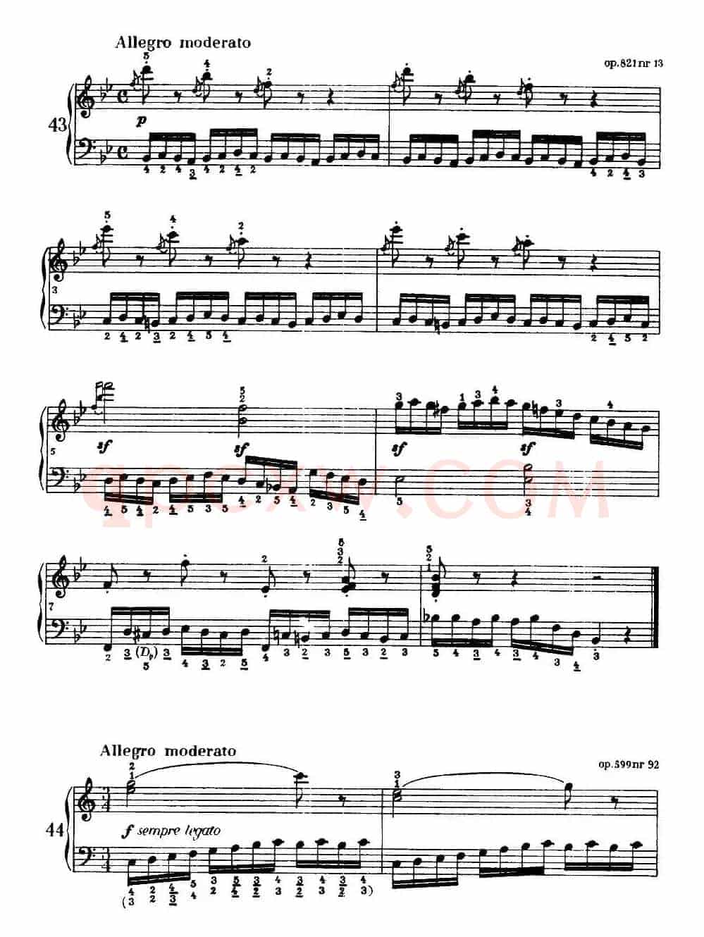 《车尔尼手风琴练习曲集》第Ⅰ册（第37—44首）