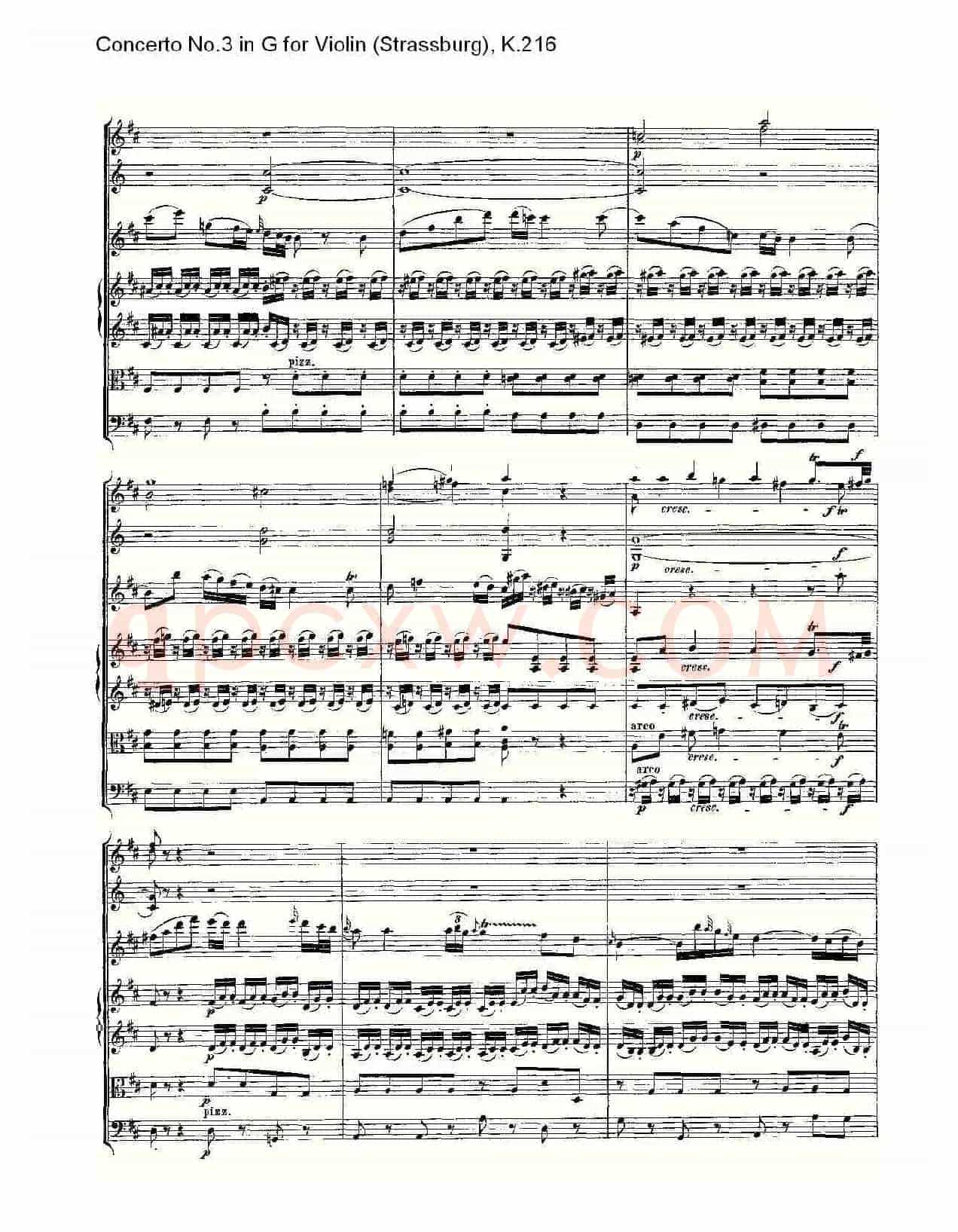 Concerto No.3 in G for Violin K.216(G调小提琴第三协奏曲, K)