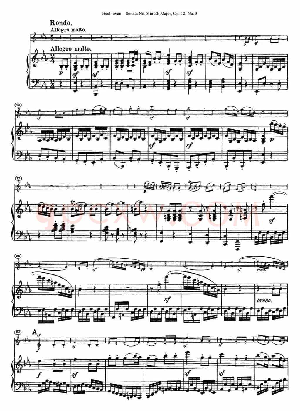Violin Sonata No.3 in Eb Major Op.12 No.3（小提琴+钢琴伴奏）