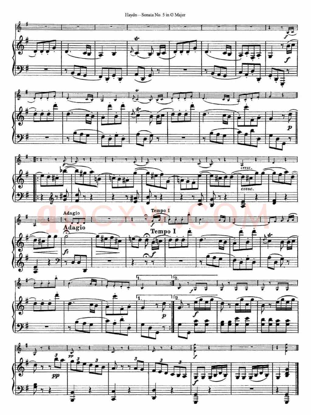 Violin Sonata No.5 in G Major（小提琴+钢琴伴奏）