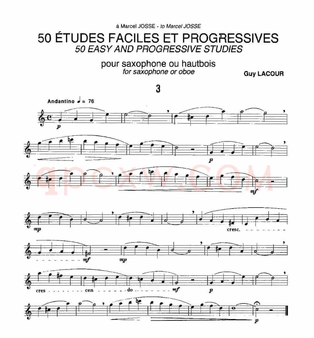 Guy Lacour 50 首萨克斯练习曲之三