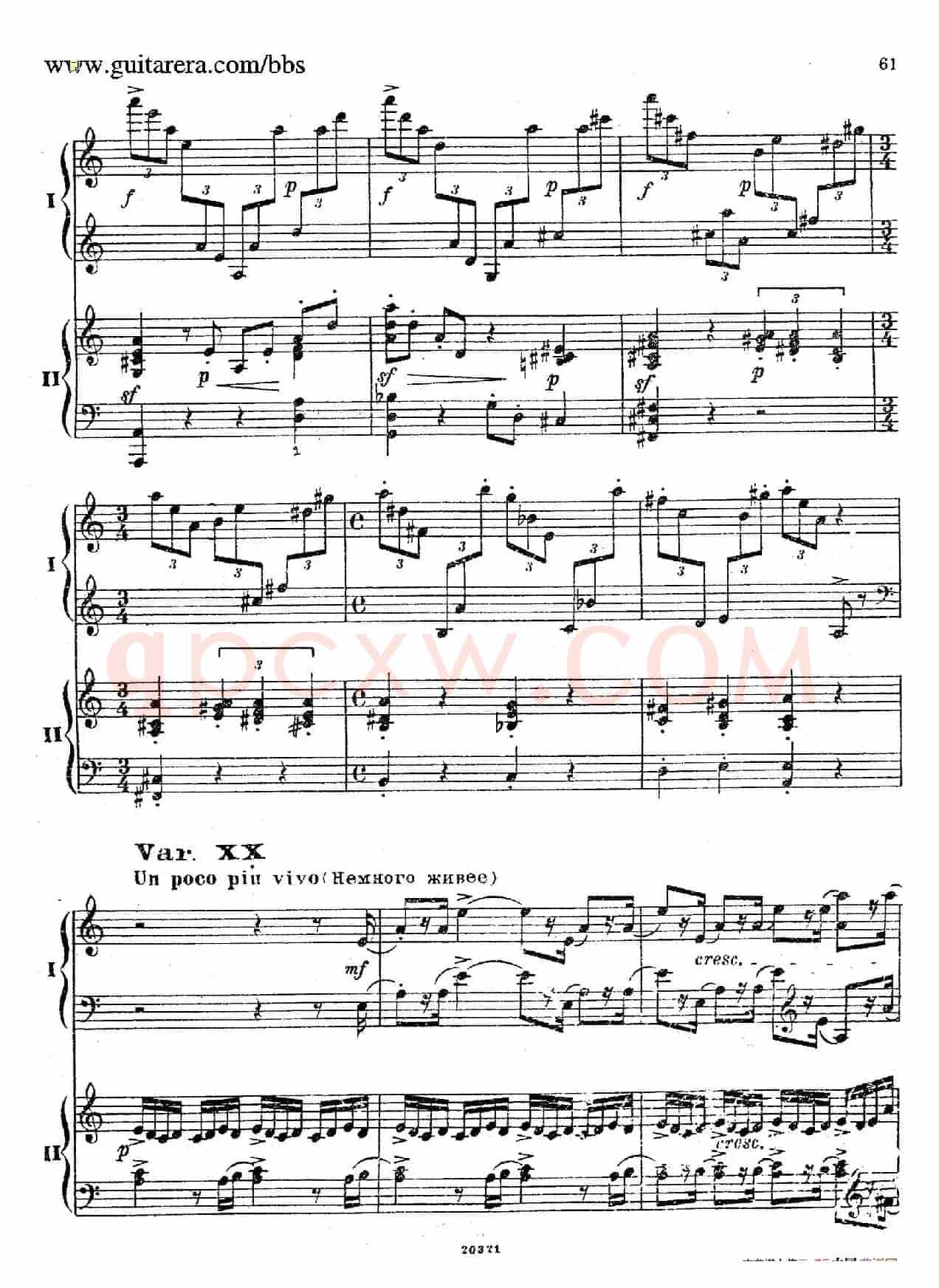 Rhapsody On A Theme Of Paganini Op.43(帕格尼尼主题狂想曲·双钢琴)(P41——60)