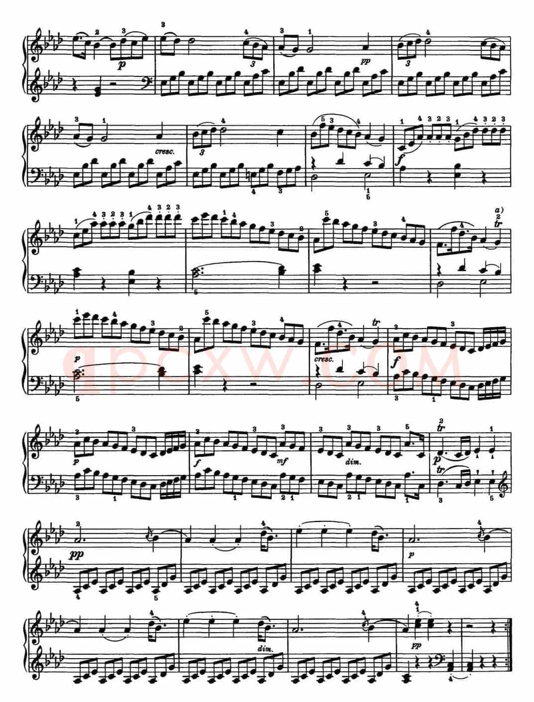 海顿 钢琴奏鸣曲 Hob XVI 43 in A-flat major