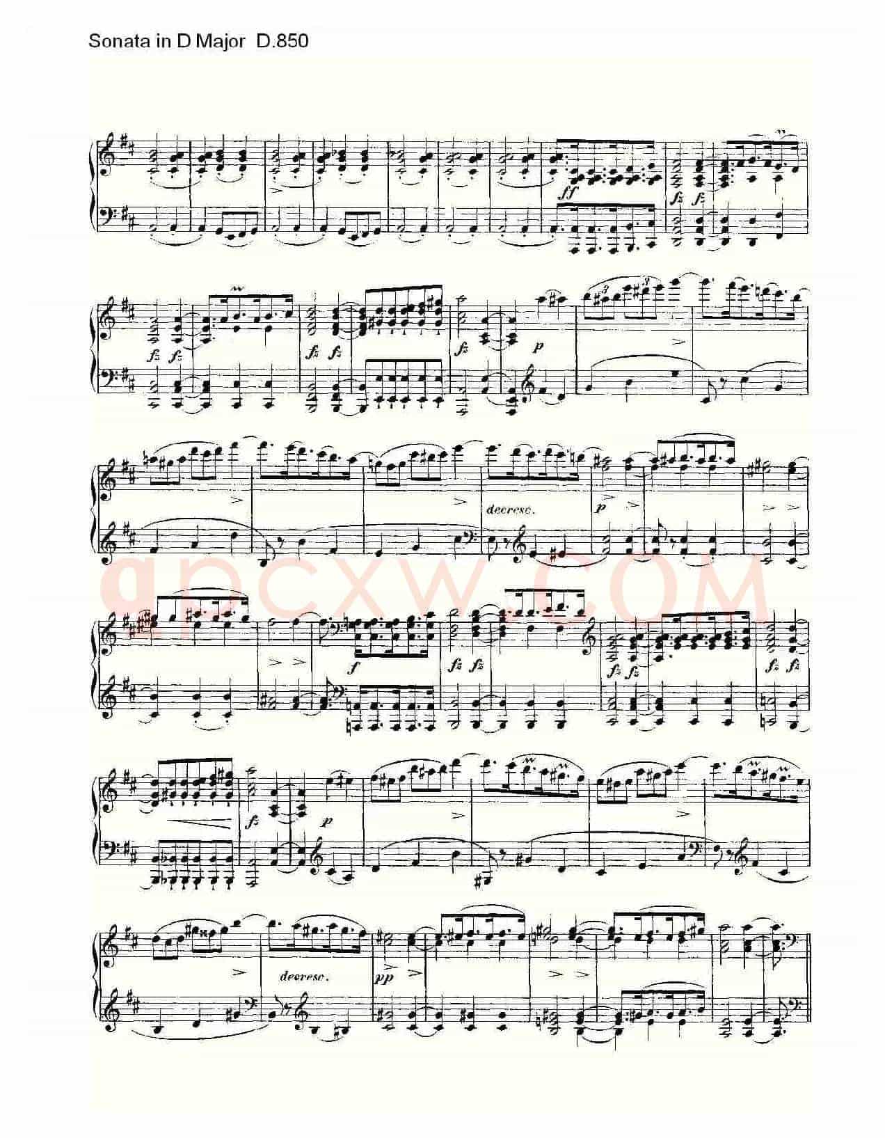 Sonata in D Major D.850（D大调奏鸣曲 D.850）