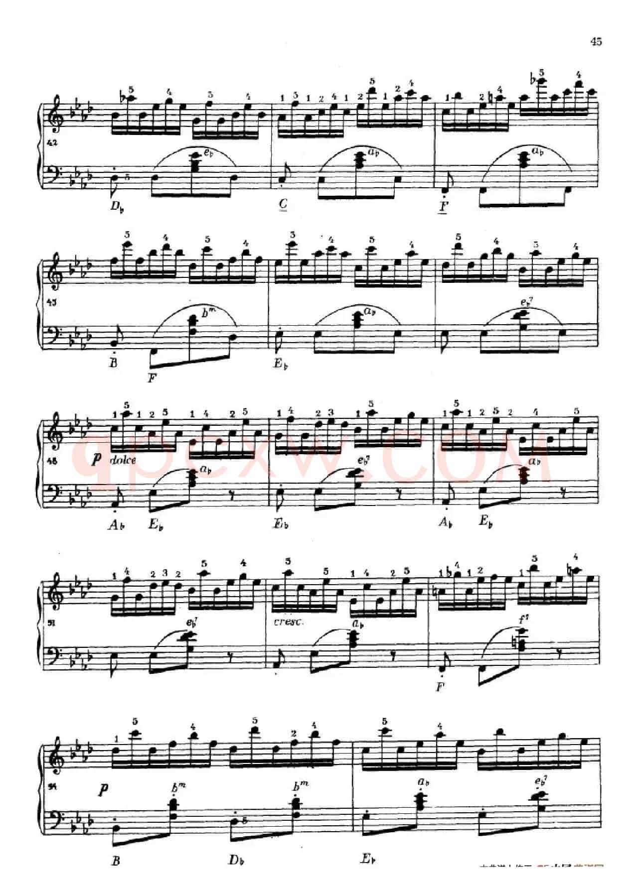 《车尔尼手风琴练习曲集》第Ⅳ册（第8首）