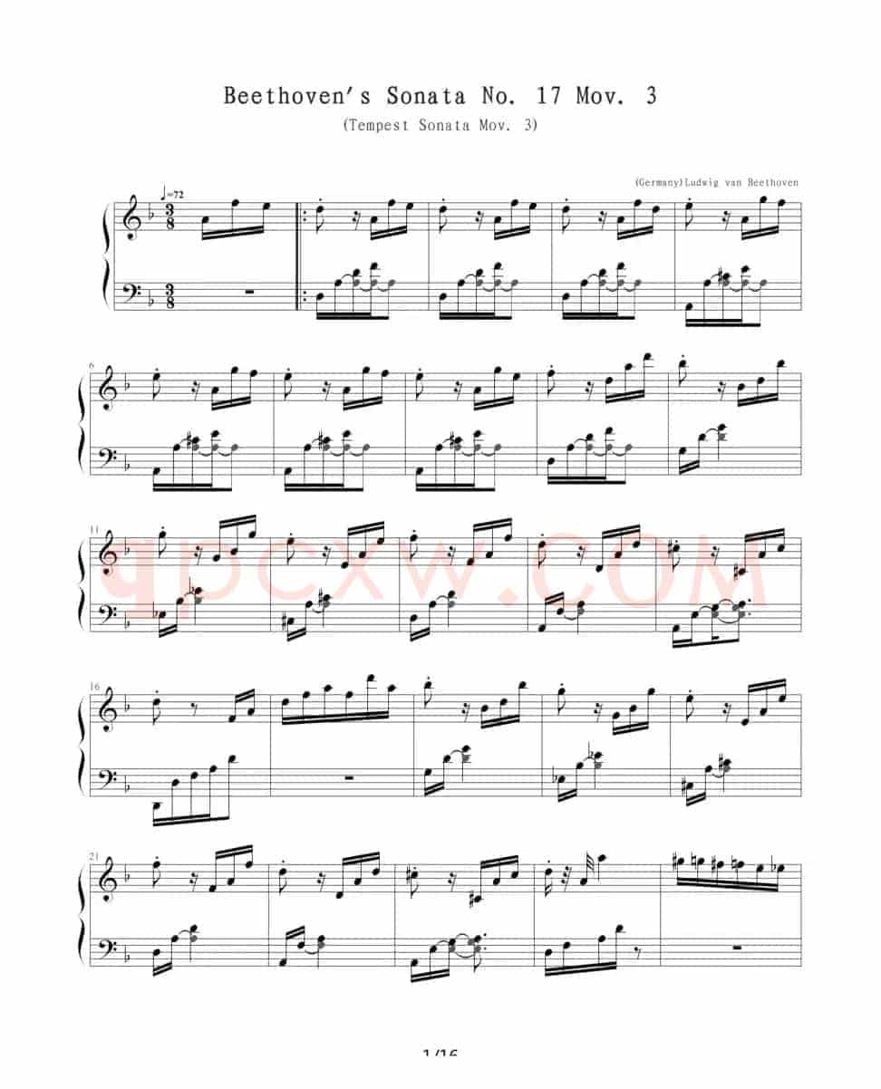 暴风雨（Beethoven's Sonata NO.17 Mov.3 ）