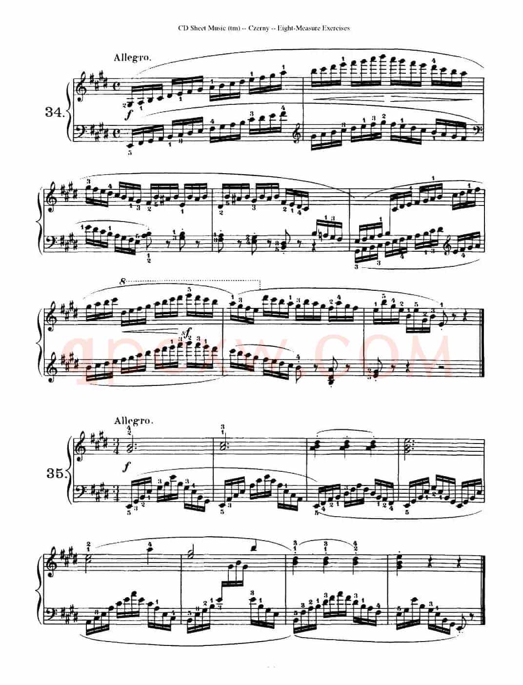 160 Eight- Measure Exercises.Op.821（车尔尼160首钢琴八小节练习曲（19——35））