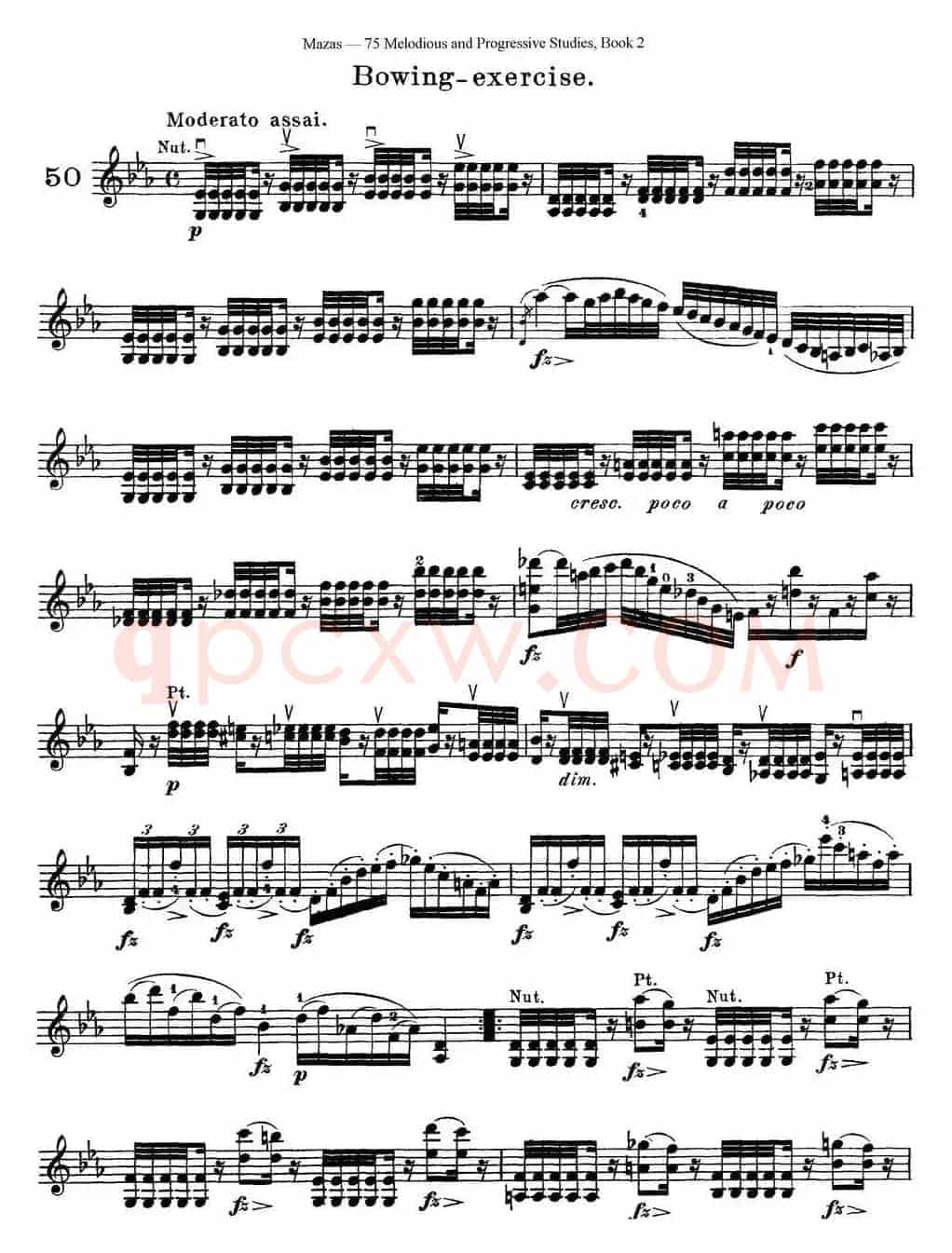 马扎斯小提琴练习曲 Op.36 第二册 华丽练习曲（50）