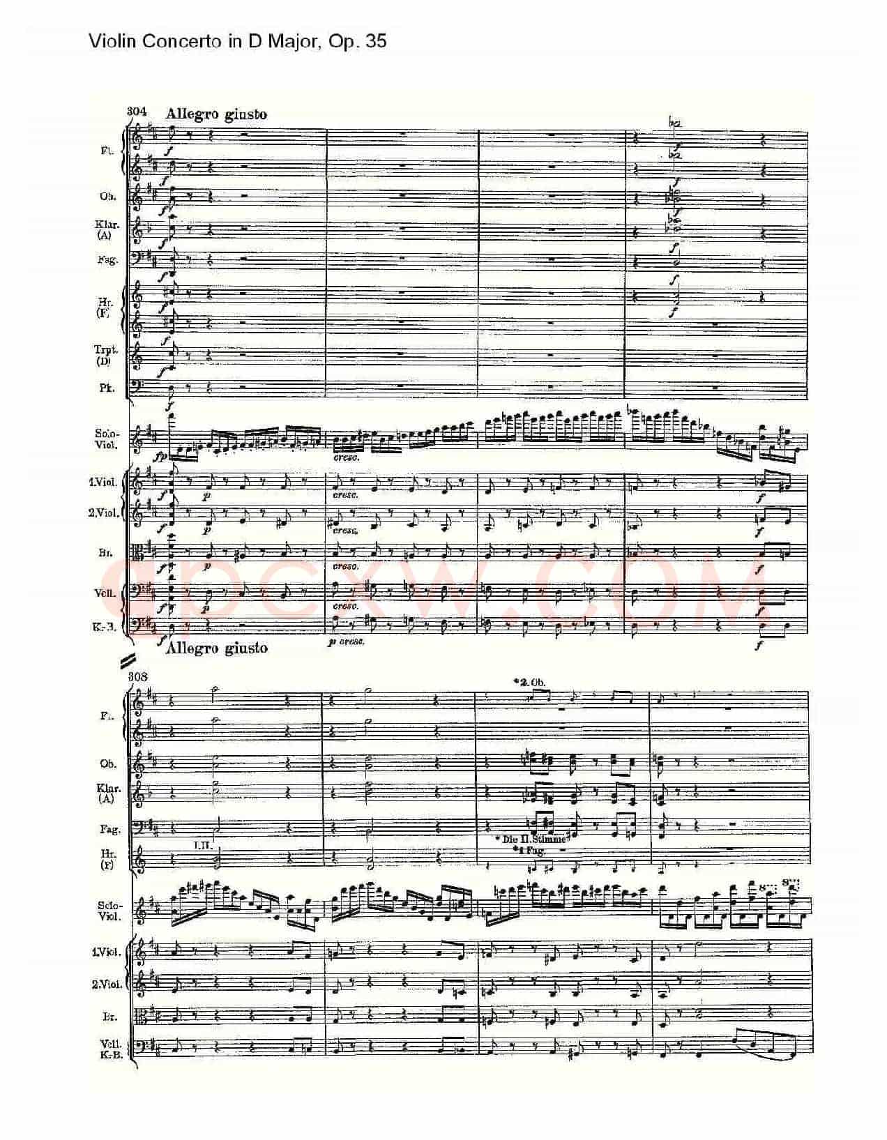 D大调小提琴协奏曲, Op.35第一乐章（二）