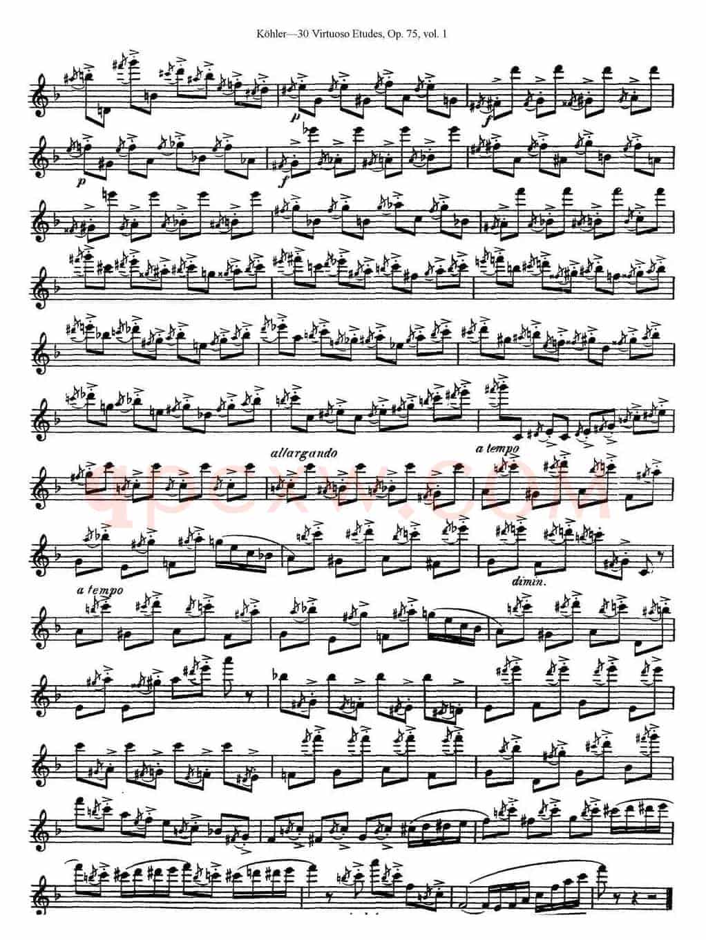 柯勒30首高级长笛练习曲作品75号（NO.2）