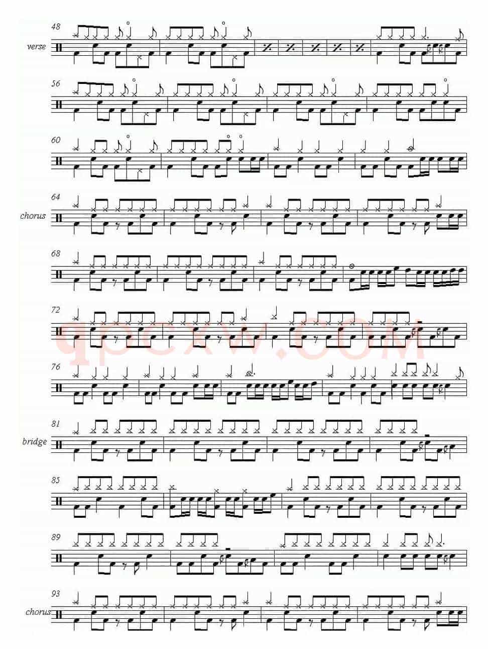 爵士鼓谱：Foo Fighters-Learn to fly
