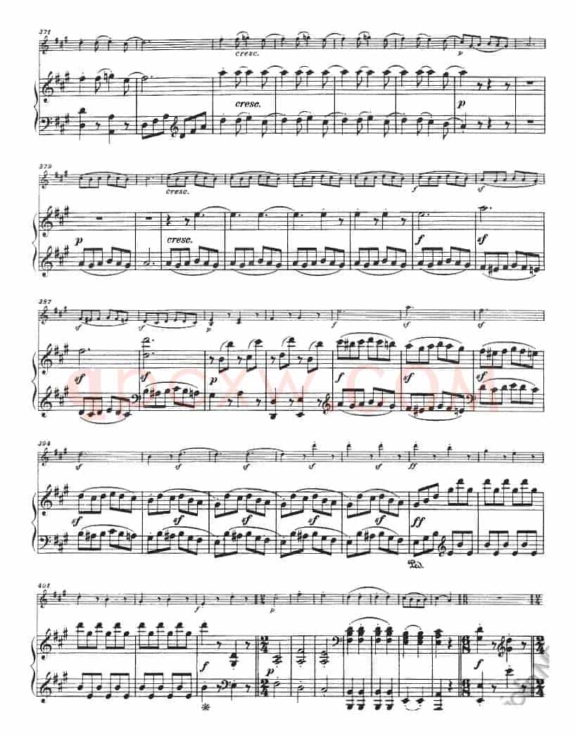 献给好友鲁道尔夫·克鲁采：奏鸣曲（A大调、小提琴+钢琴伴奏）