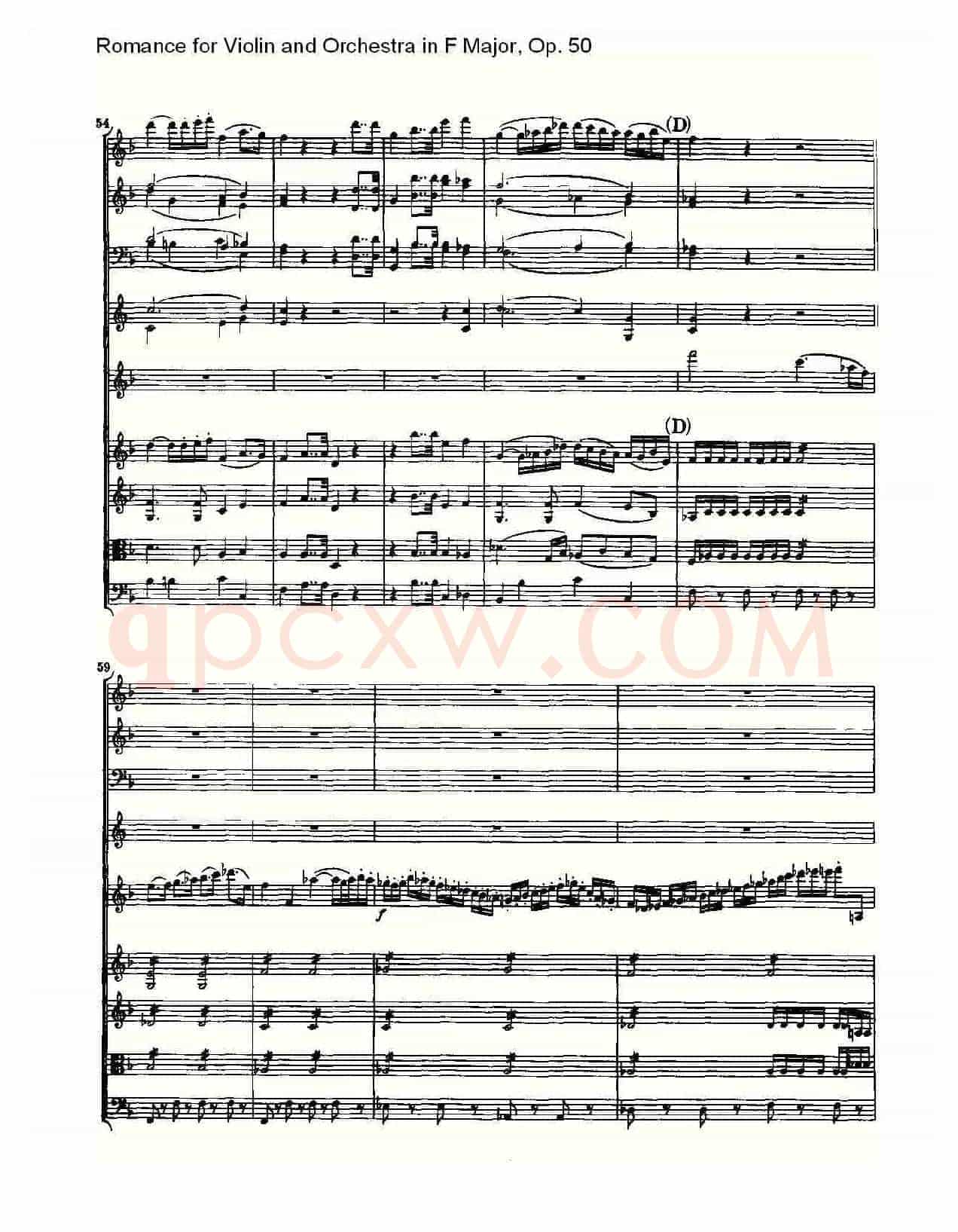 小提琴与管弦乐奏F大调浪漫曲 Op.50